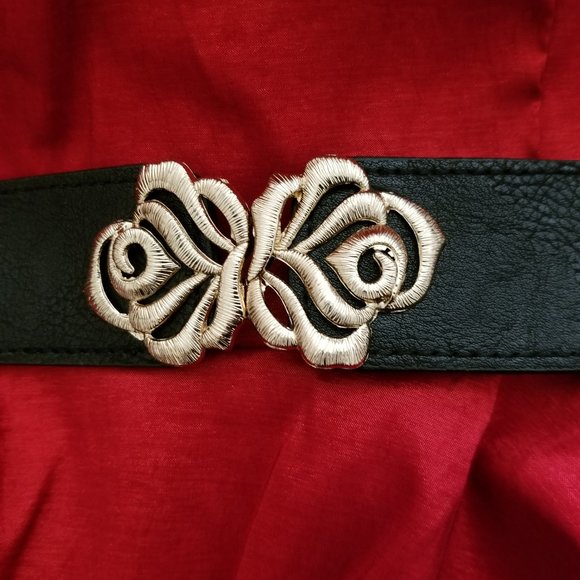 NWOT Nina Pui Red Strapless Knee Length Dress with Black Trim Size Small - Picture 3 of 5